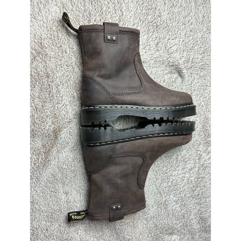 Dr. Doc Martens Anistone Lo 9 L - 8 M Dark Brown Leather Pull On Boots NWOB - Picture 11 of 14